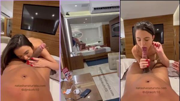 Natasha Steffens mamando em uma pica preta