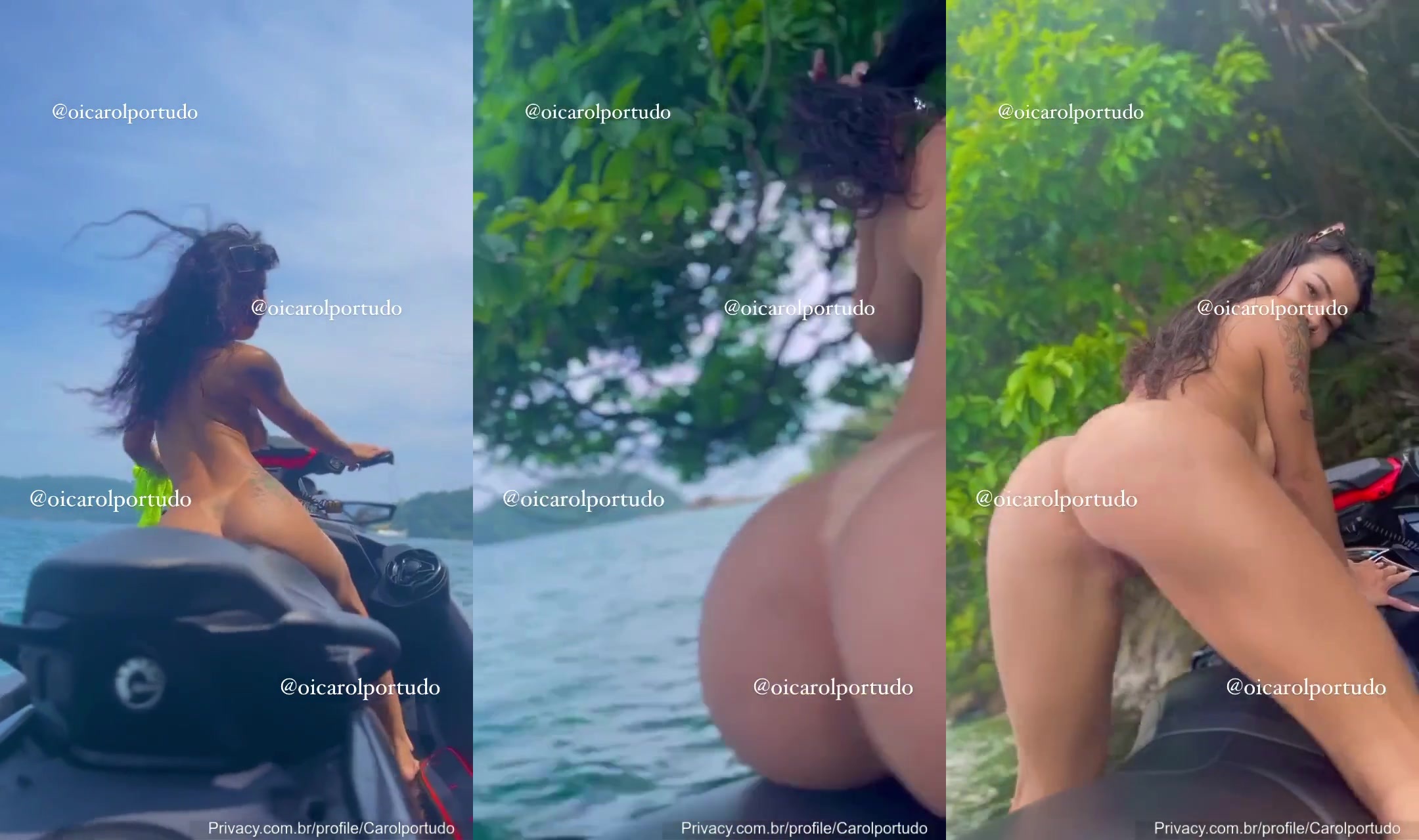 Vazado da Carol Portudo rebolando nua em cima do Jet Ski